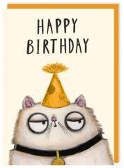 Karnet 307 Urodziny Przebiegły kot