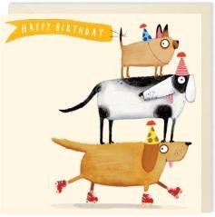 Karnet kwadrat 001 Urodziny Psy