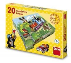 Klocki obrazkowe drewniane Krecik Pojazdy 20el