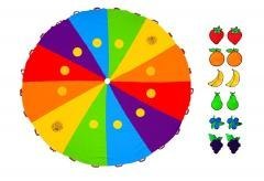 Chusta edukacyjna duże koła + 12 owoców 3m