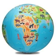 Piłka balonowa globus kontynenty ze zwierzątami