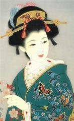 Karnet F23-04 Portret kobiety Motyle