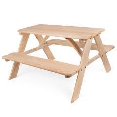 Stolik ogrodowy i ława dla dzieci drewniane