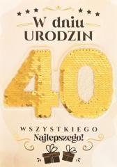 Karnet Urodziny 40 Cekiny