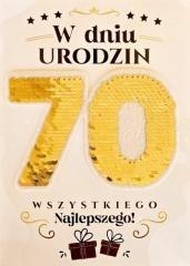 Karnet Urodziny 70 Cekiny
