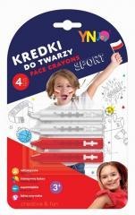 Kredki do twarzy 4x2g biało-czerwone