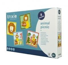 Puzzle 4w1 Piknik ze Zwierzątkami