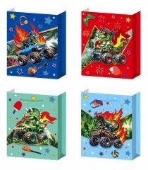 Torebka prezentowa M Pojazdy dinozaury