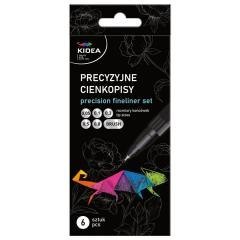 Cienkopisy precyzyjne 6szt KIDEA