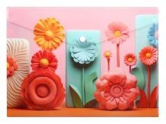 Koperta A4 PP na napę z nadrukiem Modern Flowers