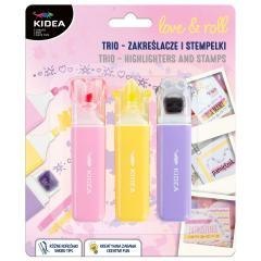 Stempelki-Zakreślacze 3szt KIDEA