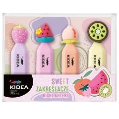 Zakreślacze Owoce 4szt KIDEA