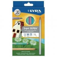 Kredki Super Ferby Matalic 12 kolorów LYRA