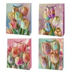 Torebka prezentowa uniwersalna L Tulipany mix