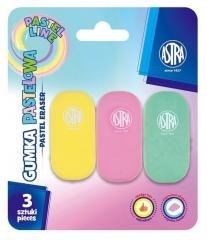Gumka owalna Pastel Line 3szt ASTRA