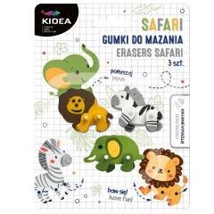 Gumki do mazania Safari 3szt KIDEA