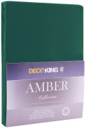 Prześcieradło AMBER kolor butelkowa zieleń styl klasyczny materiał jersey 140-160x200 DecoKing - FITTED/AMBER/BOTTLEGREEN/140-16