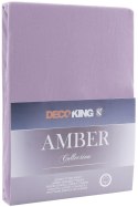 Prześcieradło AMBER kolor liliowy styl klasyczny materiał jersey 100-120x200 DecoKing - FITTED/AMBER/LAVENDERPURPLE/100-120x200+