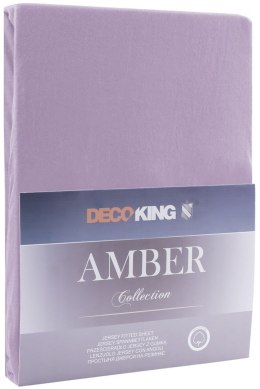 Prześcieradło AMBER kolor liliowy styl klasyczny materiał jersey 120-140x200 DecoKing - FITTED/AMBER/LAVENDERPURPLE/120-140x200+