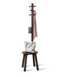 Wieszak stojący PILLAR umbra - COATRACK/PILLAR+STOOL/BLACK+WALNUT