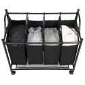 Kosz na pranie ERGO hakano - LAUNDRYCART/BLACK/4BAGS