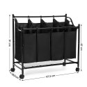 Kosz na pranie ERGO hakano - LAUNDRYCART/BLACK/4BAGS