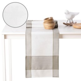 Obrus SEVRAN kolor beżowy gładki motyw klasyczny 60x120 ameliahome - TCLOTH/AH/SEVRAN/BEIGE+WHITE/60X120