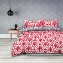 Pościel SNUGGY kolor czerwony drukowany motyw świąteczny 160x200+70x80*2 ameliahome - BEDLIN/AH/SNUGGY/RUDOLPH/160x200+70x80*2