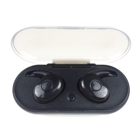 FREESTYLE BLUETOOTH V5.0 EARPHONES SPORT TWS + CHARGING STATION SŁUCHAWKI SPORTOWE ZE STACJĄ ŁADUJĄCĄ BLACK [45143]