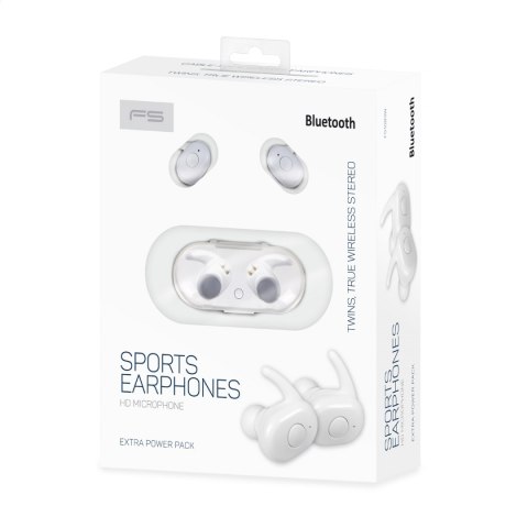 FREESTYLE BLUETOOTH V5.0 EARPHONES SPORT TWS + CHARGING STATION SŁUCHAWKI SPORTOWE ZE STACJĄ ŁADUJĄCĄ WHITE [45144]