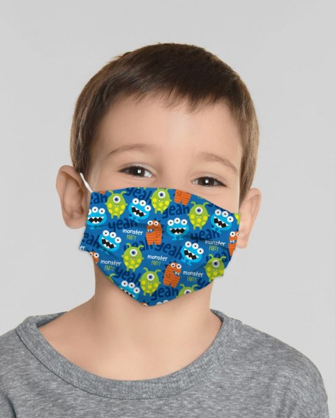 OMEGA 100% COTTON CHILD FACE MASK MASKA OCHRONNA DZIECIĘCA MULTIPLE USE WORMS [45497]