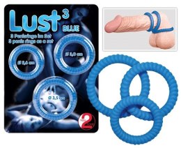 PIERŚCIEŃ LUST 3 COCK RINGS BLUE 13-0756