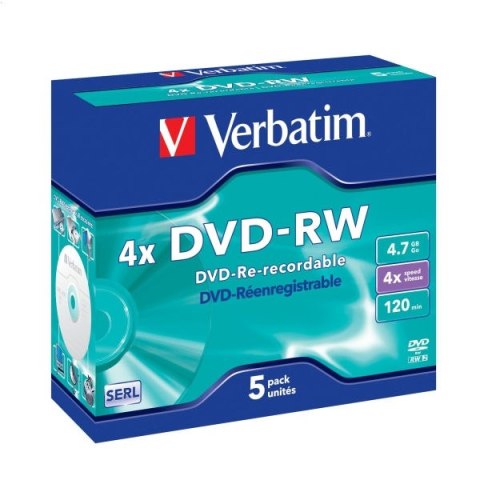 VERBATIM DVD-RW 4,7GB 4X JEWEL CASE BOX*5 43285