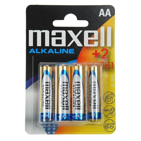 MAXELL BATTERY ALKALINE LR06/AA BLISTER*6 (4+2) 790230.04.EU