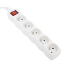 OMEGA EXTENSION CORD LISTWA ZASILAJĄCA 3,0M 16A 5 SOCKET TYPE E FRENCH WHITE [41343]