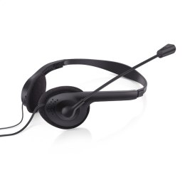 FIESTA SŁUCHAWKI NAUSZNE PRZEWODOWE Z MIKROFONEM CALL CENTER STEREO USB BLACK [45422] TE