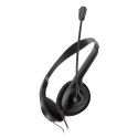 FIESTA CHAT STEREO HEADSET WITH MIC SŁUCHAWKI PRZEWODOWE Z MIKROFONEM USB BLACK [45422] TE