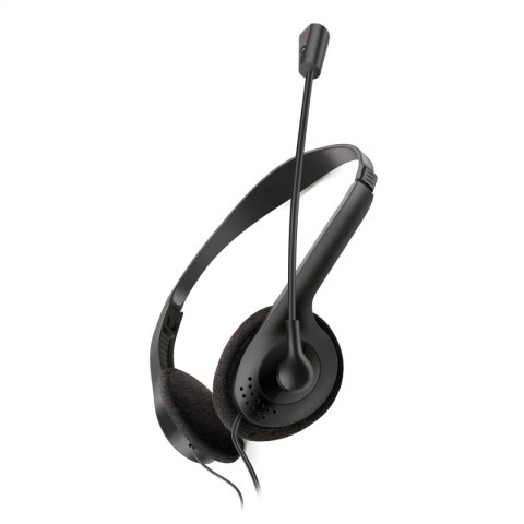 FIESTA CHAT STEREO HEADSET WITH MIC SŁUCHAWKI PRZEWODOWE Z MIKROFONEM USB BLACK [45422] TE
