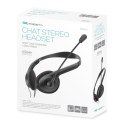 FIESTA CHAT STEREO HEADSET WITH MIC SŁUCHAWKI PRZEWODOWE Z MIKROFONEM USB BLACK [45422] TE