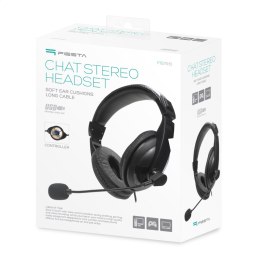 FIESTA CHAT STEREO HEADSET WITH MIC SŁUCHAWKI PRZEWODOWE Z MIKROFONEM USB BLACK [45423] TE