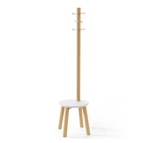 Wieszak stojący PILLAR umbra - COATRACK/PILLAR+STOOL/WHITE+NATURAL