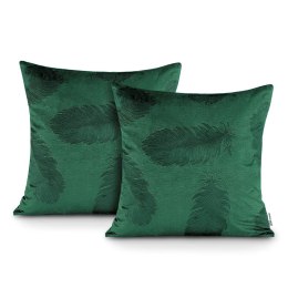 Poszewka dekoracyjna PEACOCK kolor butelkowa zieleń tłoczony motyw zwierzęcy styl glamour velvet 45x45 ameliahome - CUS/AH/VELVE