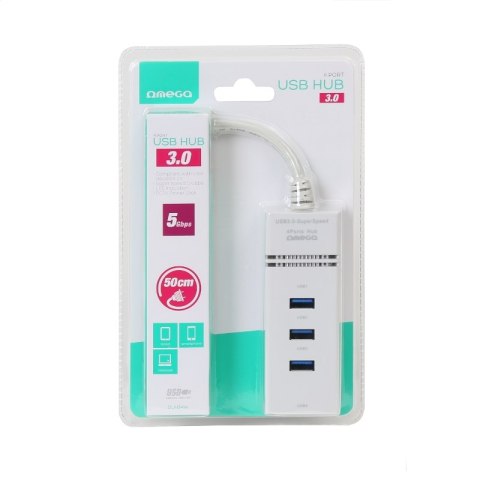 OMEGA USB 3.0 HUB 4 PORT WHITE [42463] TE
