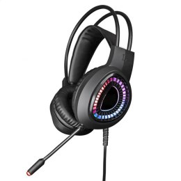 VARR GAMING RGB HEADPHONES SŁUCHAWKI Z MIKROFONEM USB 7.1 DO PC I PS5 BLACK [45551] TE