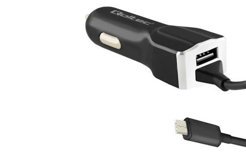 ŁADOWARKA SAMOCHODOWA (zasilacz) QOLTEC 5V/3.4A 1xUSB + KABEL USB TYP C