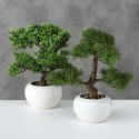 Drzewko bonsai w doniczce iglaste kolor zielony, tworzywo sztuczne, wysokość 33 cm