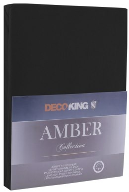 Prześcieradło AMBER kolor czarny styl klasyczny materiał jersey 80-90x200 DecoKing - FITTED/AMBER/BLA/80-90x200+30