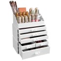 Organizer na biżuterię, kosmetyki ERGO hakano - COSMETICSTORAGEBOX/WHITE/24X13,5X30CM