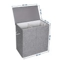 Kosz na pranie ERGO hakano - LAUNDRYBASKET/GREY/LINEN/60X36X66CM