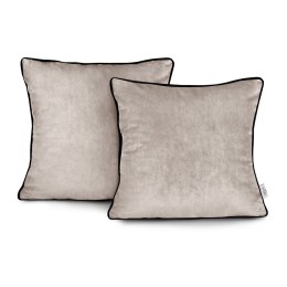 Poszewka dekoracyjna VELVET kolor beżowy styl glamour velvet 45x45 ameliahome - CUS/AH/VELVET/BEIGE/PIPING/45X45*2